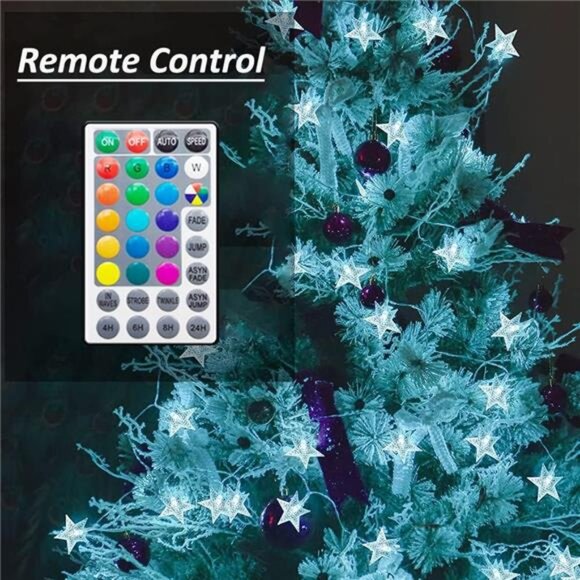 Color Changing Star String Lights 40ft 120 LED Fairy Lights USB Remote Bedroom - Picture 4 of 8